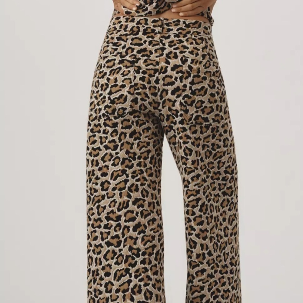Anthropologie Maeve The Ettie Leopard Print Wide-Leg Pants New with Tags 29,27 - Picture 5 of 8